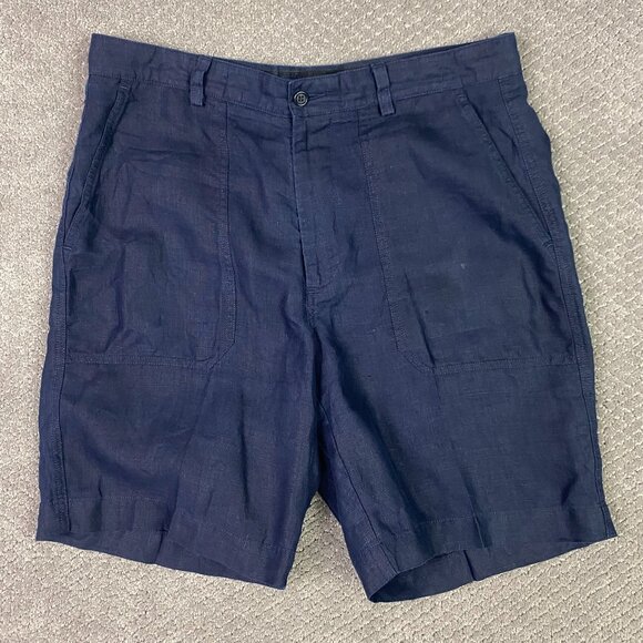 Brooks Brothers Irish Linen Shorts Men's 33 Blue 100% Linen - Picture 1 of 10